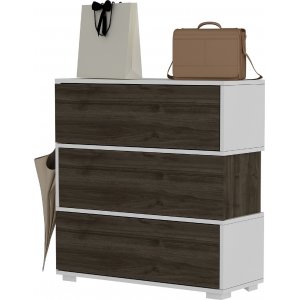 Aris skoskåp - Valnöt/vit - Skoskåp -Skoskåp - Hallmöbler