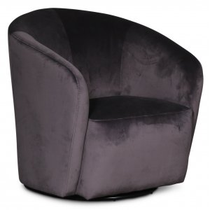 Biondi snurrfåtölj i sammet - Grå - Tygfåtöljer
