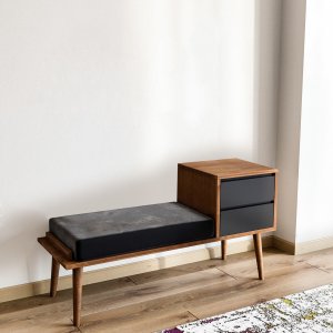 Fume sittbänk - Valnöt/antracit - Sittbänkar