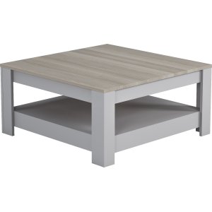 Grado soffbord 89 x 89 cm - Ljusgrå/ek - Soffbord i trä