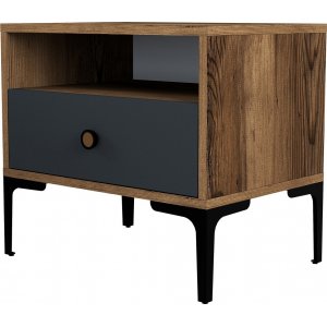 Lizbon sängbord - Valnöt/antracit - Sängbord -Sovrumsmöbler - Sängbord