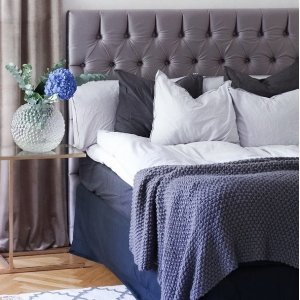 Nord sänggavel med knappar B180 cm - Svart - Sänggavlar -Sovrumsmöbler - Sänggavlar