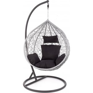 Ovo hängstol - Svart/grå + Möbelvård för plastrotting - Hängstolar