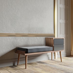 Rino hallmöbel - Valnöt/antracit - Sittbänkar