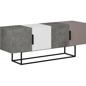 Tontini mediabänk - Grå/vit/mocha - TV-bänkar & mediabänkar -TV-bänkar & mediabänkar - Hyllor & Förvaring