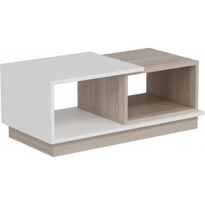 Viyana soffbord 90 x 45 cm - Vit/ek - Soffbord i trä