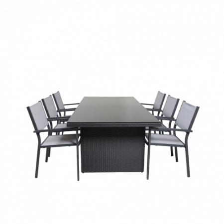 Bild på Matbord Prim och 6st Cassie mat stol - Venture Home