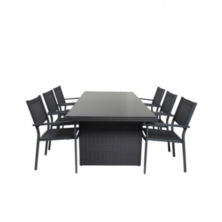 Bild på Matbord Prim och 6st Cassie mat stol - Venture Home