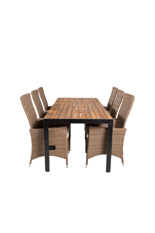 hom_1607542-01_Fs Bild på Matgrupp Belinda och 6st Prim justerbar matstol - Venture Home