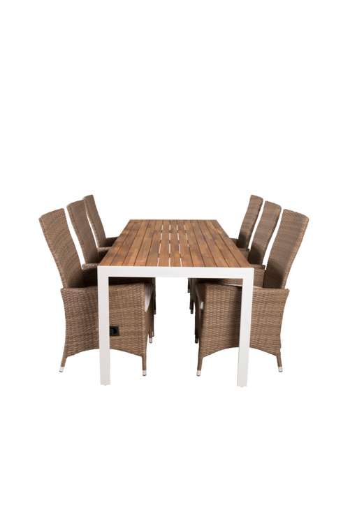 hom_1607543-01_Fs Bild på Matgrupp Belinda och 6st Prim justerbar matstol - Venture Home