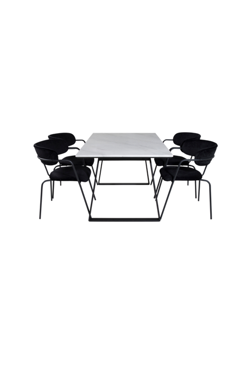 hom_1694842-01_Fs Bild på Matgrupp Estelle med 4 st matstolar Arrow - Venture Home