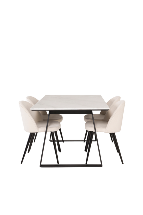 hom_1694885-01_Fs Bild på Matgrupp Estelle med 4 st matstolar Velvet - Venture Home