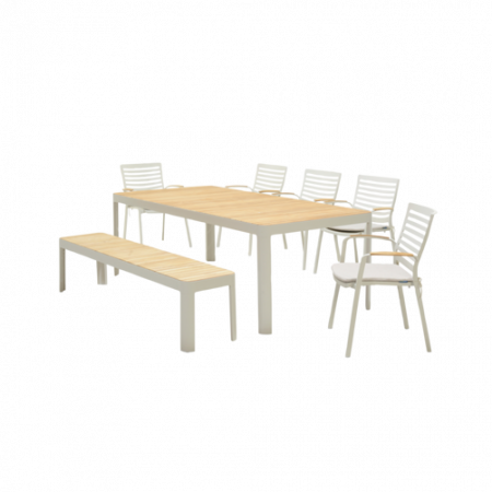 Bild på Set PORTALS 209 + 5 karmstolar + bänk - LifestyleGarden