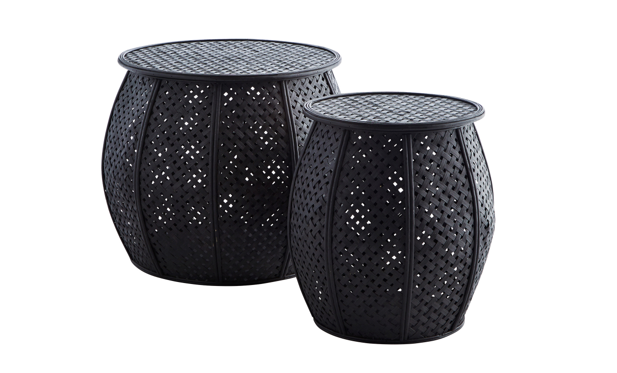 21GJ582 Bild på SATSBORD Bambu Svart 2-set från Madam Stoltz