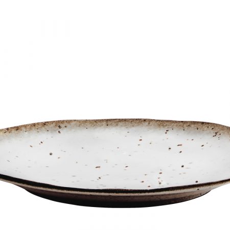 Bild på TALLRIK Stengods 27 cm Vit/Brun från Madam Stoltz