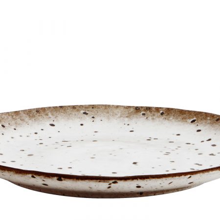 Bild på TALLRIK Stengods 22 cm Vit/Brun från Madam Stoltz