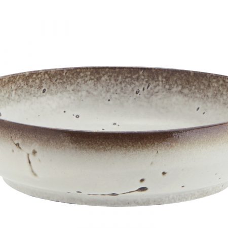 Bild på SKÅL Stengods 28 cm Vit/Brun från Madam Stoltz