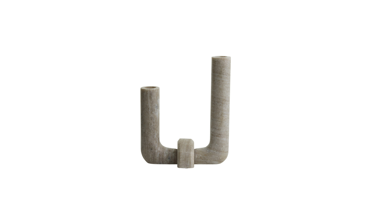 3722 Bild på VACA Ljusstake Marmor Brun från Nordal