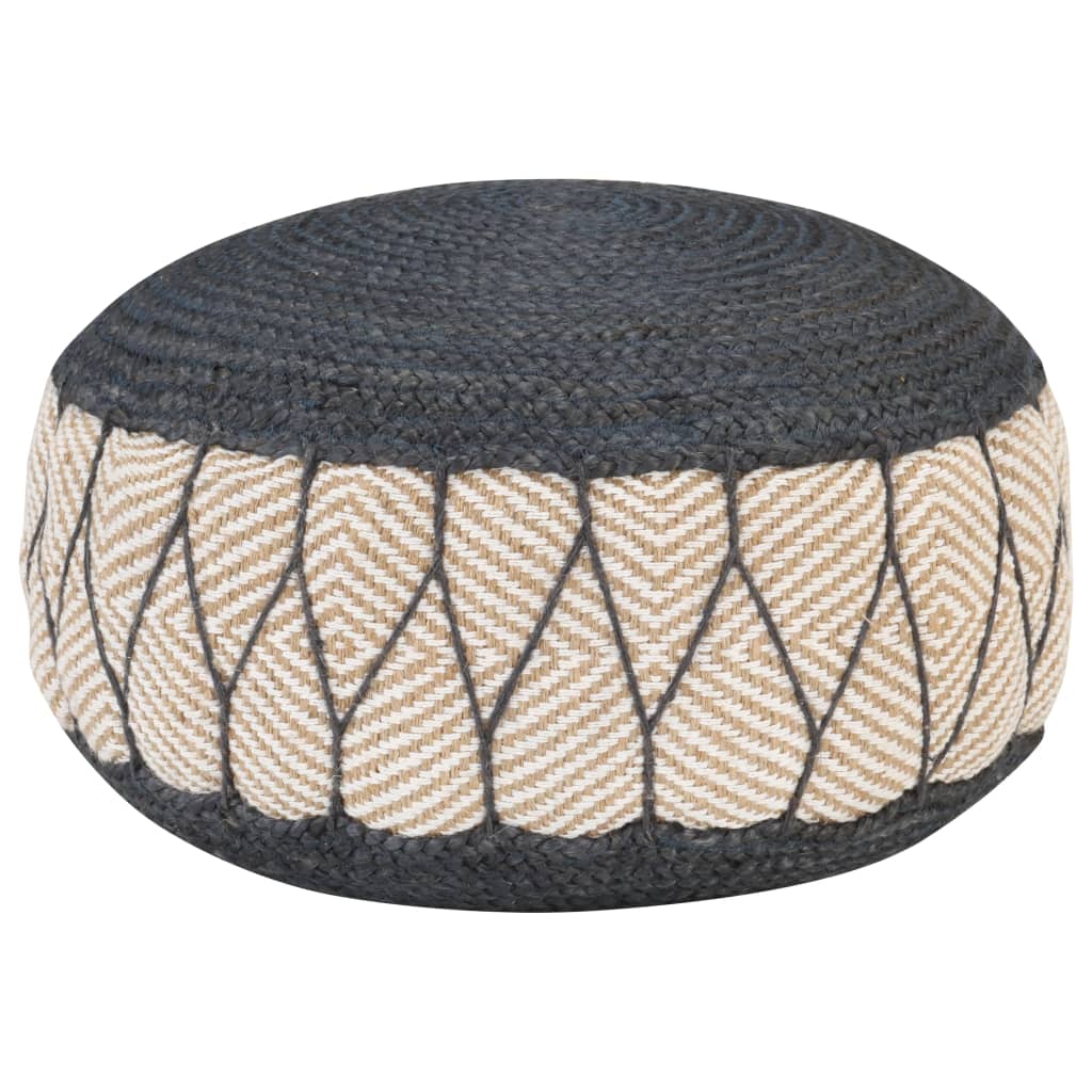 8718475572381_a_en_hd_1 Bild på vidaXL Vävd/stickad puff jute bomull 50x30 cm blå