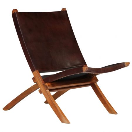 Bild på vidaXL Avkopplingsstol brun äkta läder