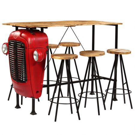 Bild på vidaXL Bargrupp 7 delar massivt mangoträ 120x60x107 cm