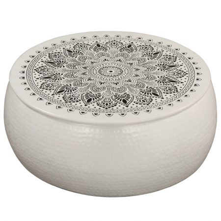 Bild på vidaXL Soffbord hamrad aluminium 70x30 cm vit