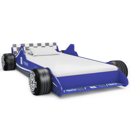 Bild på vidaXL Barnsäng racerbil 90x200 cm blå