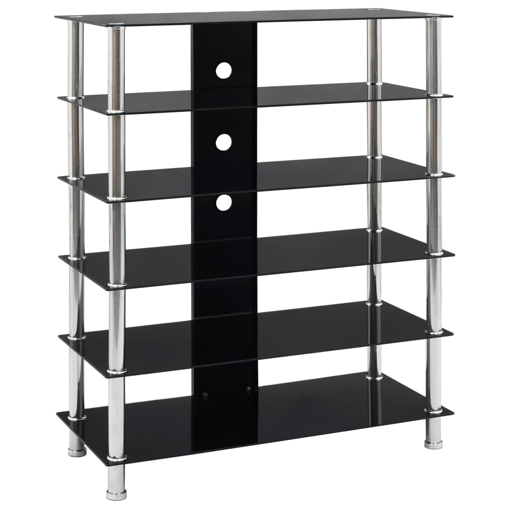 8718475799177_a_en_hd_1 Bild på vidaXL HiFi-bänk svart 90x40x113 cm härdat glas