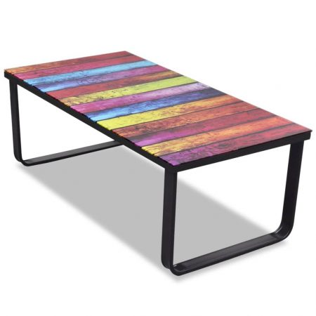 Bild på vidaXL Soffbord med regnbågstryck glasskiva