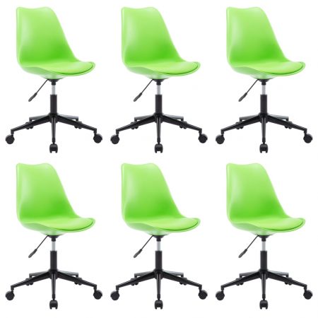 Bild på vidaXL Matstol 6 st snurrbara grön konstläder