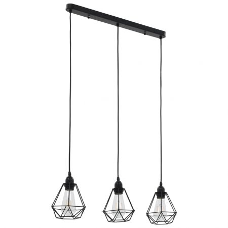 Bild på vidaXL Taklampa med diamantdesign svart 3 x E27-lampa