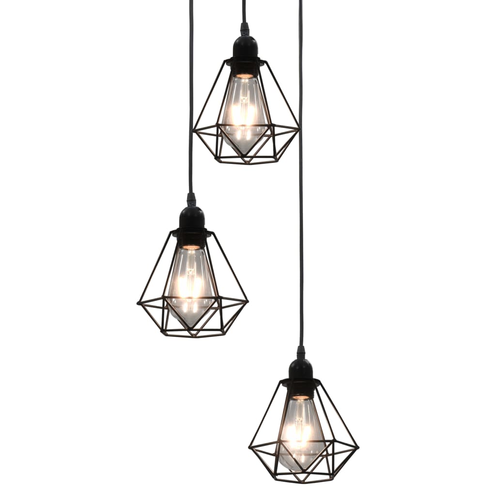 8719883573571_a_en_hd_1 Bild på vidaXL Taklampa med diamantdesign svart 3 x E27-lampa