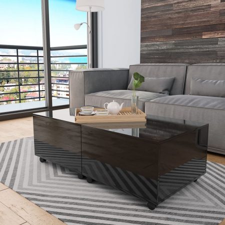 Bild på vidaXL Soffbord svart högglans 120x60x35 cm