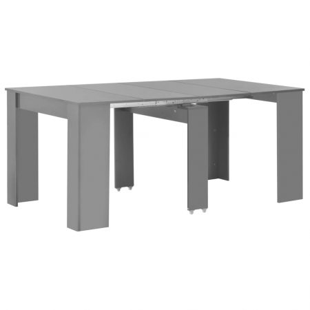 Bild på vidaXL Utdragbart matbord grå högglans 175x90x75 cm
