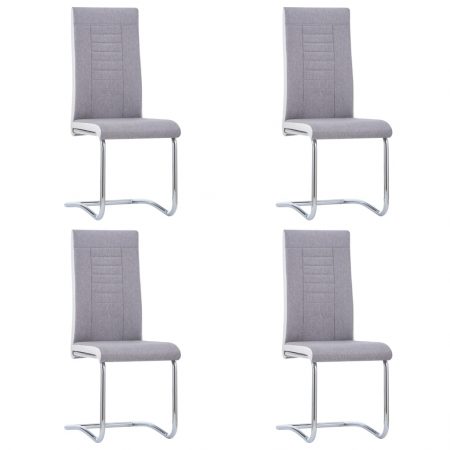 Bild på vidaXL Fribärande matstolar 4 st ljusgrå tyg