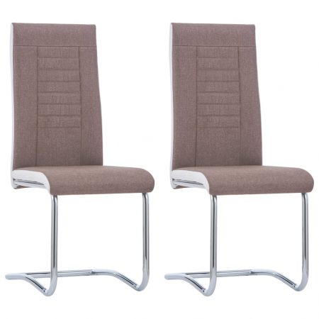 Bild på vidaXL Fribärande matstolar 2 st brun tyg