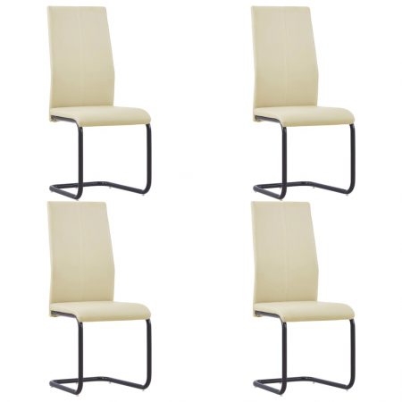 Bild på vidaXL Fribärande matstolar 4 st cappuccino konstläder