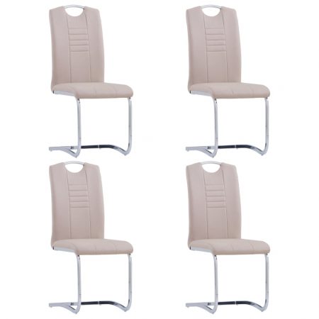 Bild på vidaXL Fribärande matstolar 4 st cappuccino konstläder