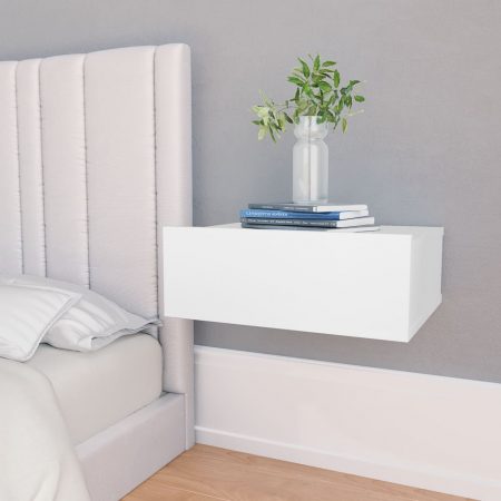 Bild på vidaXL Svävande sängbord 2 st vit 40x30x15 cm spånskiva