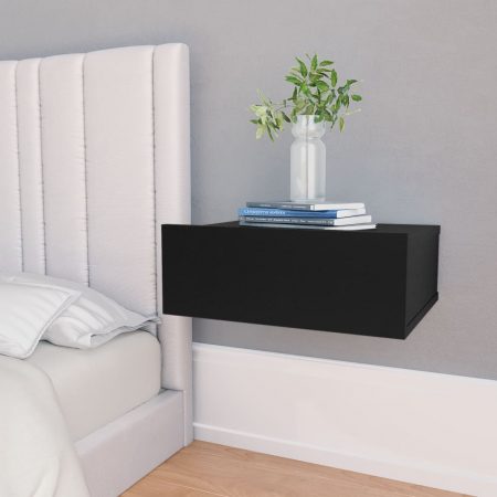 Bild på vidaXL Svävande sängbord svart 40x30x15 cm spånskiva
