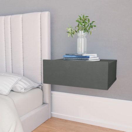 Bild på vidaXL Svävande sängbord grå 40x30x15 cm spånskiva