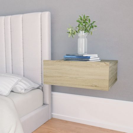 Bild på vidaXL Svävande sängbord sonoma-ek 40x30x15 cm spånskiva