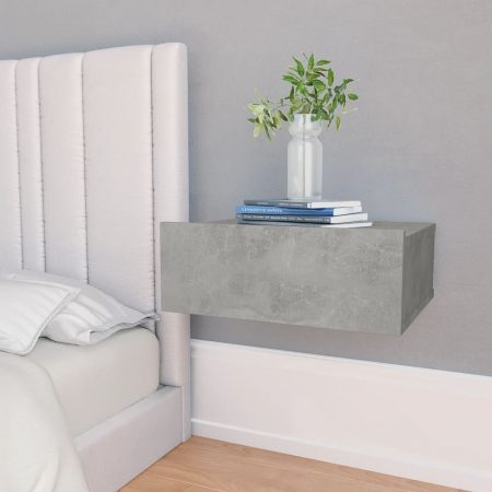 Bild på vidaXL Svävande sängbord betonggrå 40x30x15 cm spånskiva