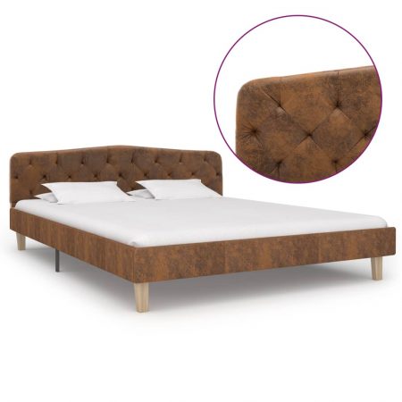 Bild på vidaXL Sängram brun konstmocka 140x200 cm