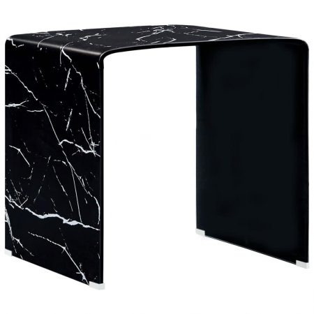 Bild på vidaXL Soffbord svart marmor 50x50x45 cm härdat glas