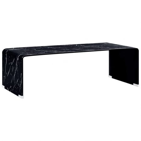 Bild på vidaXL Soffbord svart marmor 98x45x31 cm härdat glas