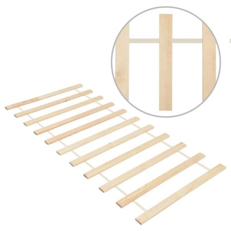 Bild på vidaXL Ribbotten med 11 ribbor rullbar 80x200 cm massiv furu