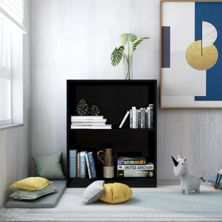 Bild på vidaXL Bokhylla svart högglans 60x24x74