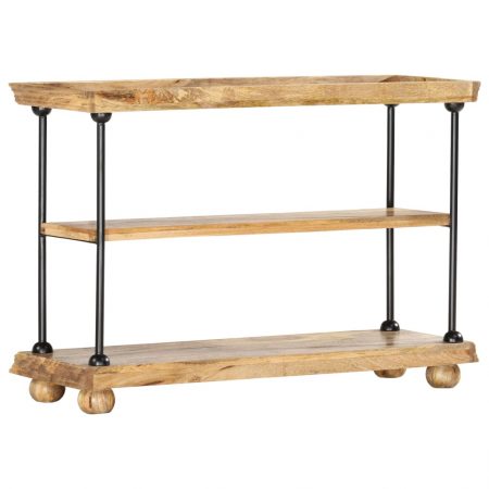 Bild på vidaXL Bokhylla med 2 hyllor 110x35x75 cm massivt mangoträ och stål