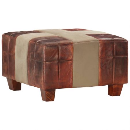 Bild på vidaXL Sittpall mörkbrun och grå äkta getskinn